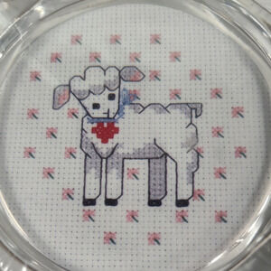 Sheep Lamb Farm Country MCG Textiles Acrylic Coaster & Cross Stitch Pattern